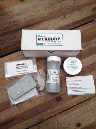 Lab Safety Supply Econo Mercury Spill Kit w. Mercury Indicator &amp; Waste Bags New