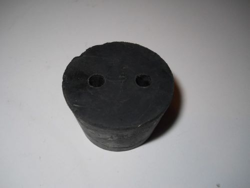 Size 7 Two-Hole Black Rubber Laboratory Stopper