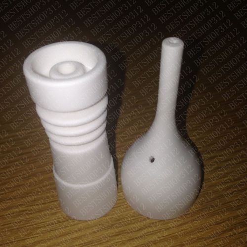 14mm 18mm 2-in-1 female ceramic nail + ceramic cap w/ 1 hole for sale
