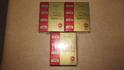 3 Box&#039;s of Curtin Trident Supreme Precleaned Microscope Slides NOS