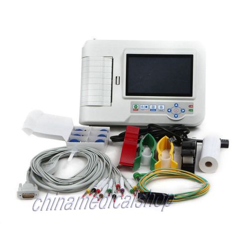 Portable digital 6-channel electrocardiograph ecg/ekg machine with software ce for sale