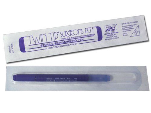 TWIN TIP STERILE SKIN MARKING PEN FOR SURGEONS AND TATTOO ARTIST BOX/10 MARKERS