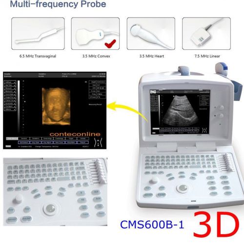 NEW !! 3D Full Digital Portable Ultrasound Scanner 3.5Mhz Convex Probe CMS600B-1