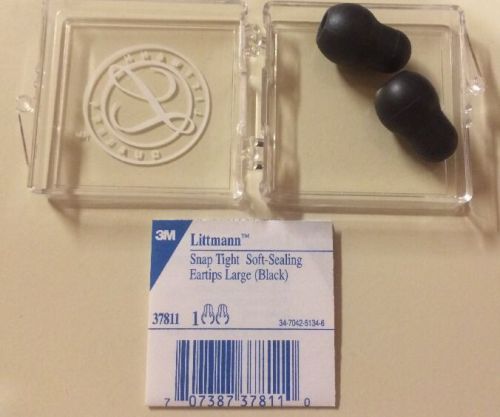 Littmann Snap Tight Soft-Sealing Eartips Large (Black) Littmann Stethoscope Part