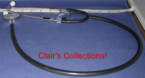 Nursing health prof. alum. single head stethoscope, black, white diaphragm for sale