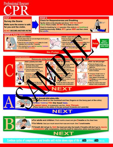 CPR for Professional Rescuer Reference Chart