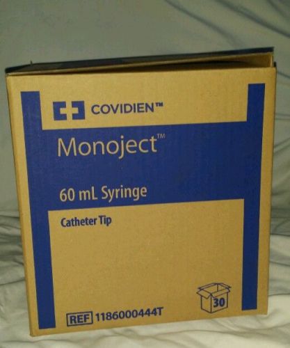 Covidien Monoject 60 ml Syringe Catheter Tip. REF 1186000444T Box of 30