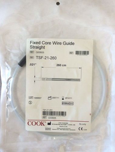 Cook fixed core wire guide straight tip  .021&#034; x 260cm ref: g00605 for sale