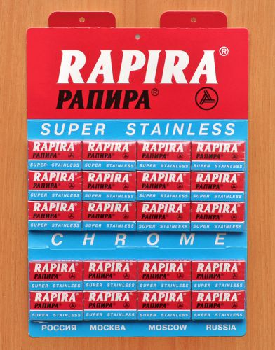 100 NEW SUPER STAINLESS RAPIRA DOUBLE EDGE SAFETY RAZOR BLADES