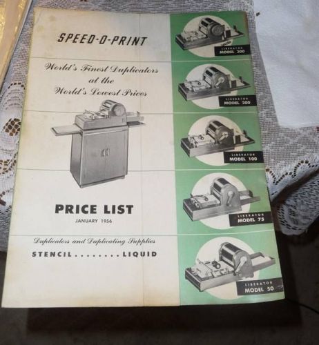 1956 speed o print product price list for sale
