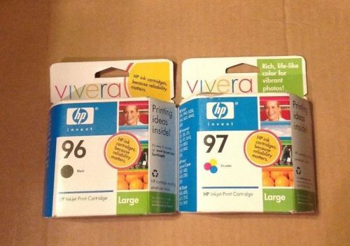 Gen. HP 97 C9363WN Tricolor &amp; 96 C8767WN Black Large Lot of 2 New Sealed