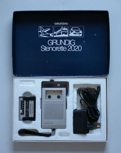 Vintage Grundig Stenorette 2020 Diktiergerat Steno- Cassette Portable Recorder