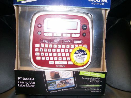 Brother P-Touch PT-D200SA  RED Label Maker - Plus Bonus Tape