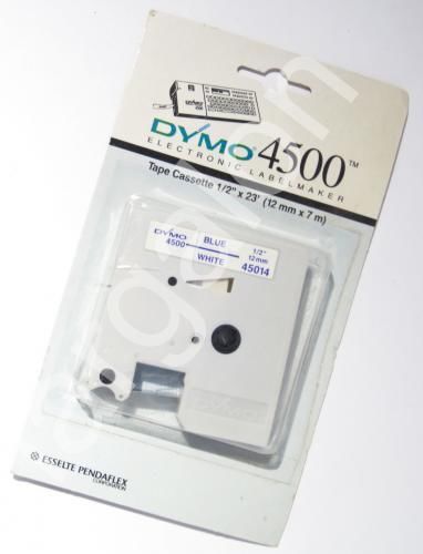 Dymo 4500 Labelmaker Tape 1/2&#034; Blue on White 45014 NEW