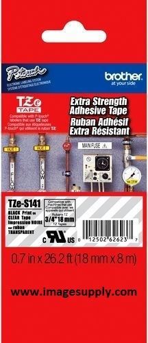 Brother TZe-S141 TZ-S141 TZES141 P-Touch Industrial Tape 18mm Blk/Clr PT-1880
