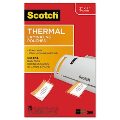 Scotch thermal laminating pouches, bag tags with loops - tag - 2.40&#034; (tp585325) for sale