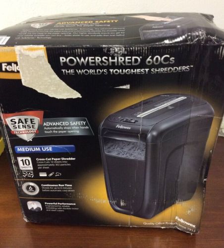 Fellowes 4606001 Powershred 60Cs Light-Duty Cross-Cut Shredder, 10 Sht Capacity