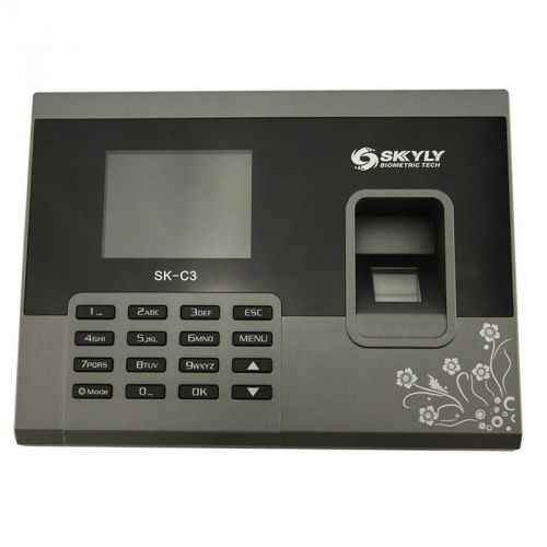 SK-C3 3&#034; HD Color Fingerprint Time Attendance Clock Employee Payroll Recorder US