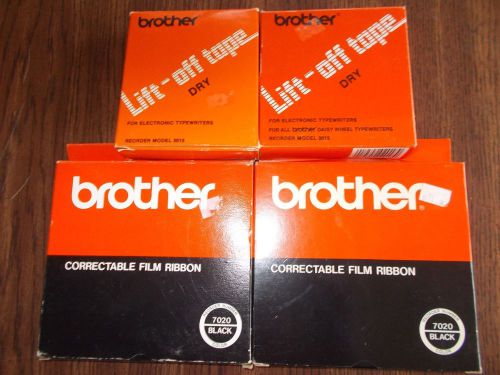 2 Brother Correctable Film Ribbon 7020 + 2 Brother Lift Off Tape 3015