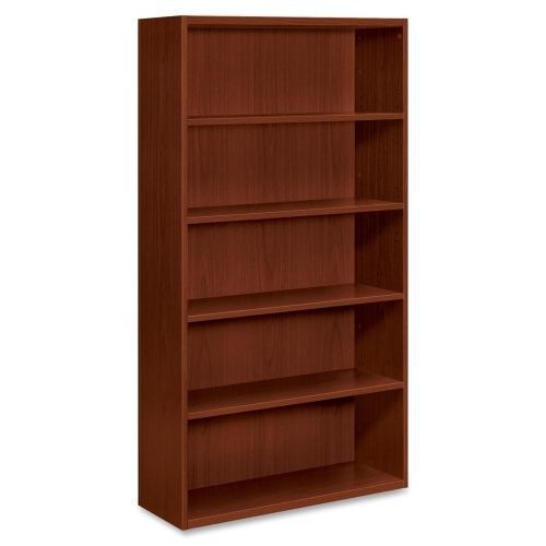 Arrive Wood Veneer Five-Shelf Bookcase, 36w x 15-1/8d x 71-1/2h, Henna Cherry