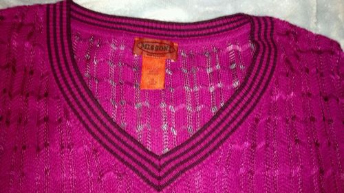 Missoni for Target Purple Sheer/Open Knit V-Neck Sweater XL shirt/top/tunic