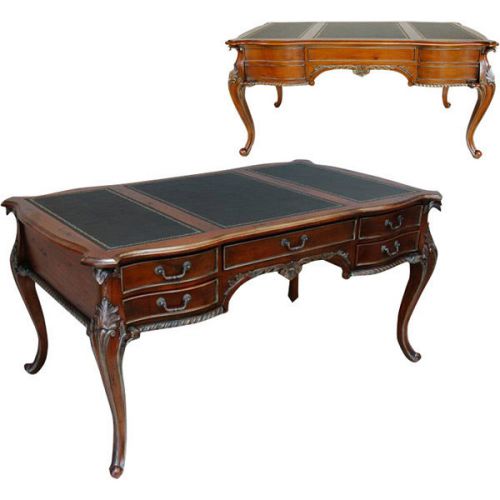 Exquisite Mahogany/Leather Top Large Writing Desk,63&#039;&#039;L.