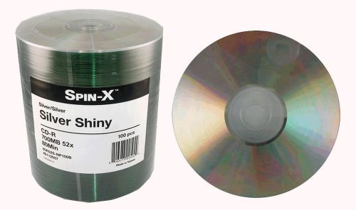 300 spin-x 52x cd-r silver shiny thermal printable blank recordable cd cdr media for sale
