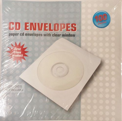 New 2000 paper cd dvd cd-r paper sleeves window flap envelope #102177s for sale