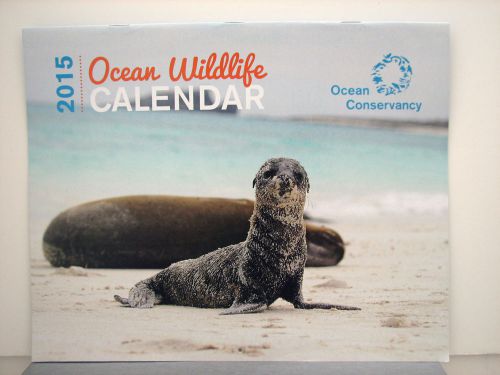 OCEAN WILDLIFE 2015 WALL CALENDAR shark coral penguin egret turtle sea lion rays