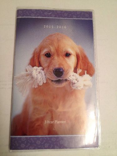 New 2 Year 2015-2016 Pocket Monthly Planner Calendar Organizer Adorable Puppies