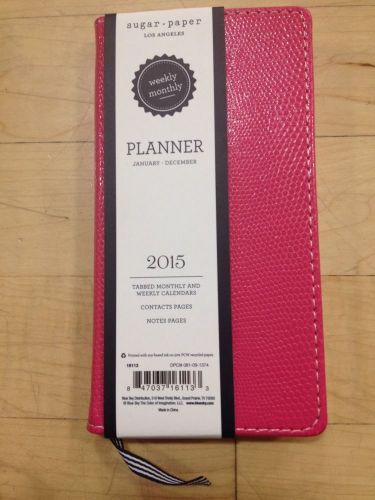 Sugar Paper For Target 2015 Hot Pink Planner Faux Leather 6.25 x 3.25 Inches