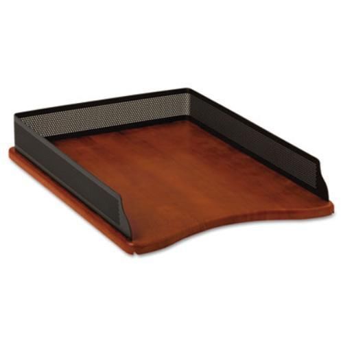 Rolodex 1813860 Distinctions Self-stacking Desk Tray, Metal/wood, Black/cherry