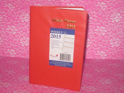 2015 Weekly Planner Calendar Agenda Appointment book Red