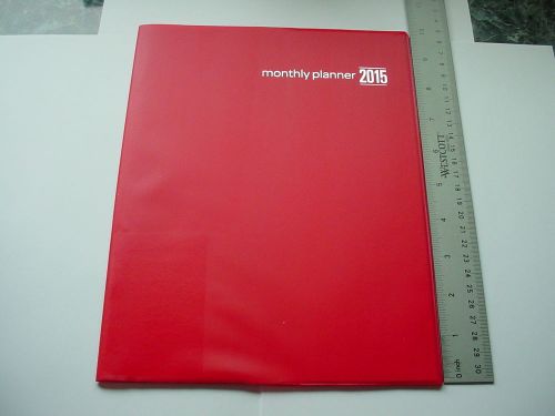 Red Black 2015 Monthly Daily Planner Appointment Book Student Planner 10&#034;x7.5&#034;