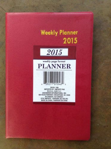 2015 Red Weekly Page Format Planner Appointment Book