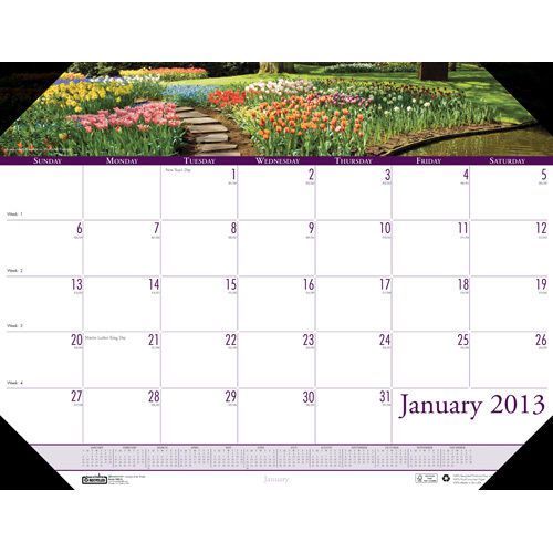 House of doolittle gardens of the world monthly desk pad calendar, for sale