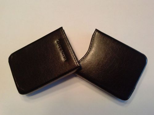 Barrington Executive Leather Business Card Case Harness Black with Gift Box NEW