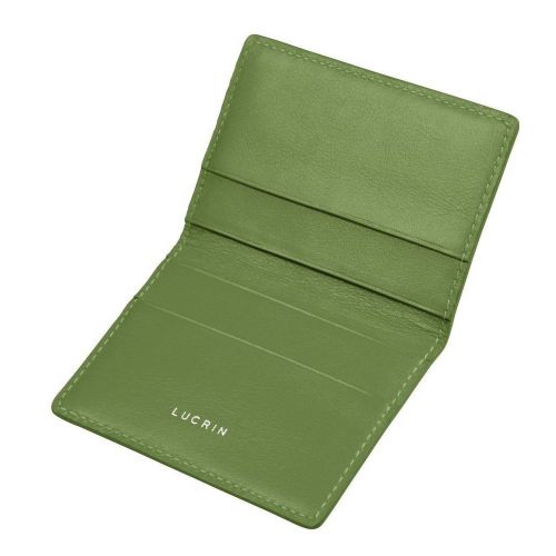 LUCRIN - Credit and business Card Holder - Smooth Cow Leather - Light green