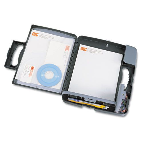 Officemate portable storage clipboard case, .75&#034;&#034;cap., 9w x 12h,charcoal oic8330 for sale