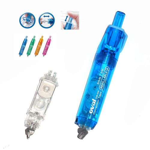 New correction tape pen refillable knock type / included 1 refill, random color for sale