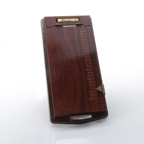 Vintage 1950s BATES List Finder Model A Metal Faux Wood Address Keeper