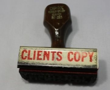 Office Business Rubber Stamp CLIENTS COPY