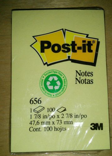 NEW 2 x 3 Yellow Post It Notes 3M (Style# 656) - 1 pad with 100 sheets
