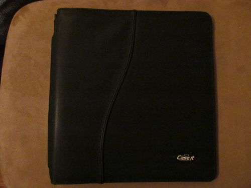 Caseit  1&#034; title slide 3 ring black binder vinyl leather feel&#034;new&#034; for sale