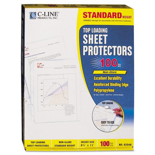 Standard weight polypropylene sheet protector, non-glare, 11 x 8 1/2, 100/bx for sale