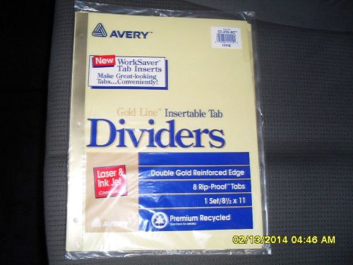 24 Avery Gold Line Insertable Tab Dividers - 8.5&#034; x 11&#034; - CI2138 11112 (3 SETS)