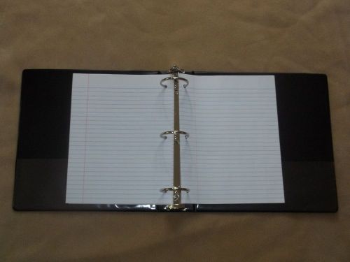 Lot of 2, 2 Inch 3-Ring Clear Overlay Binders, Black Vinyl