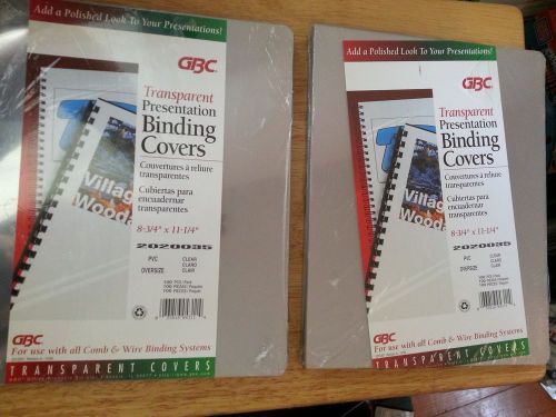 NEW - LOT OF 200 GBC Transparent Presentation Binding Covers 8-3/4&#034; x 11-1/4&#034;