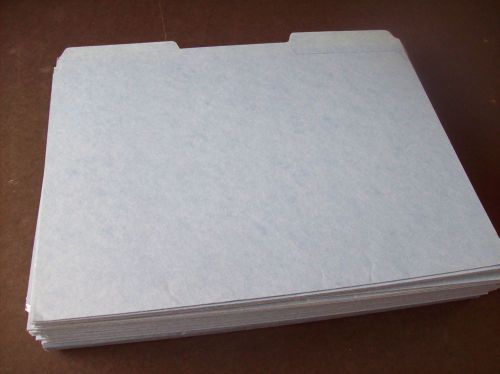 Lot of 41 used blue folders 1/3 tab / card stock for crafts for sale