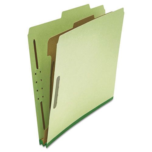Pressboard classification folder, letter, four-section, green, 10/box for sale